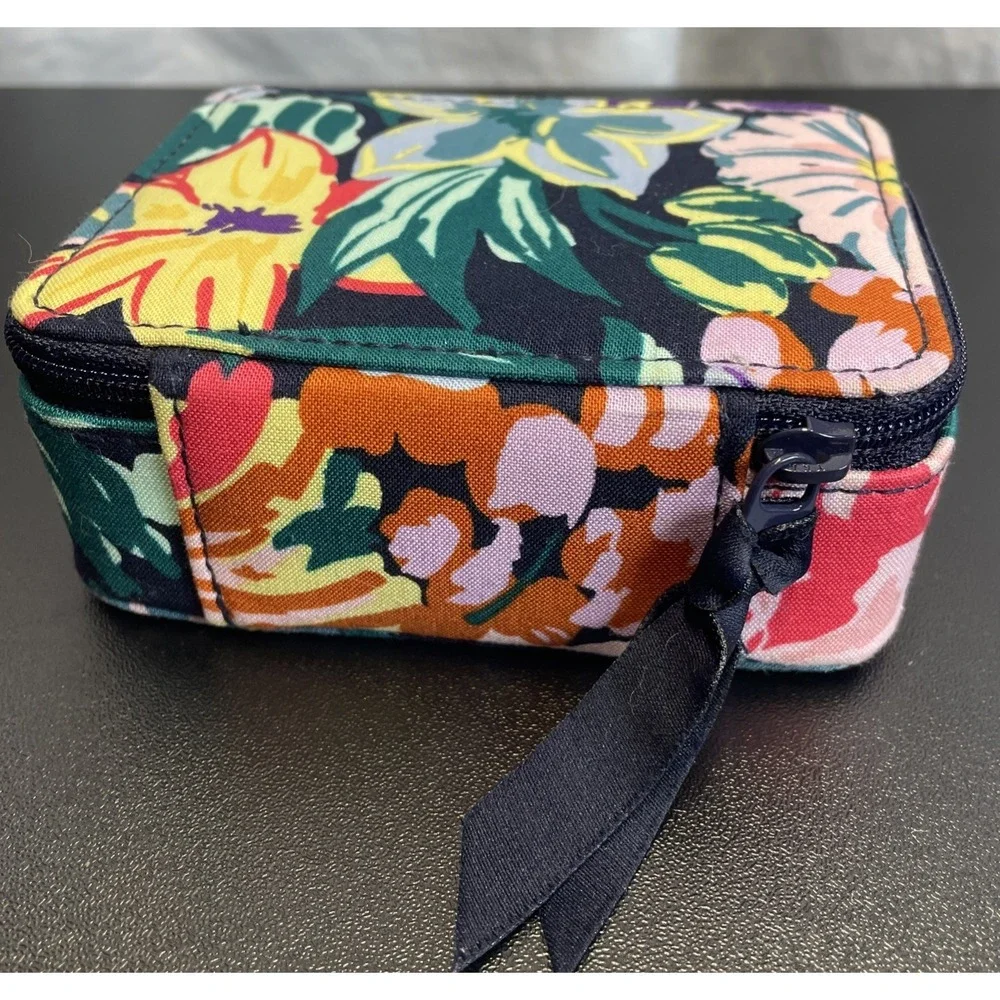 Vera Bradley Travel Pill Case Palm Floral Blue Pink Multicolor Lilac Organizer
